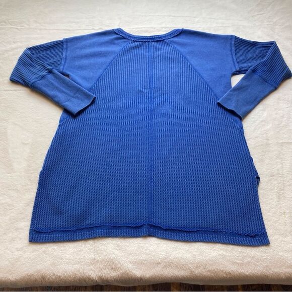 Soft Surroundings Blue Kaydance Tunic Waffle Knit Top Size Medium - Picture 2 of 9